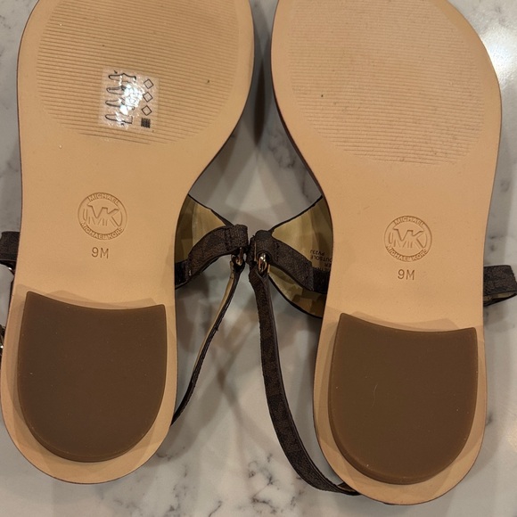 Michael Kors Dark Brown Logo Sandals - Picture 5 of 5